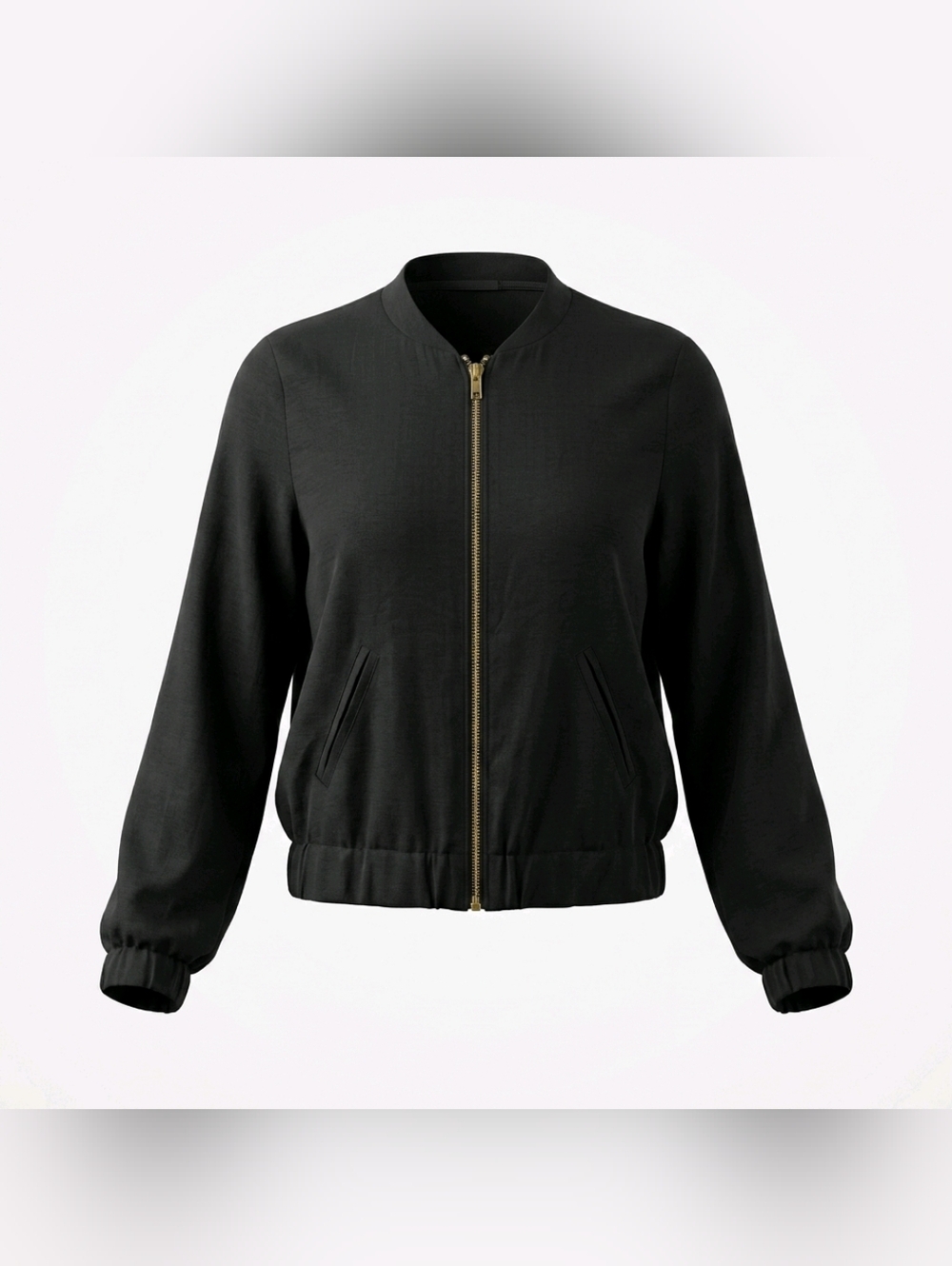 H&M SZ 4 Dark Green Gold Zipper Long Sleeve Lightweight Bomber Jacket